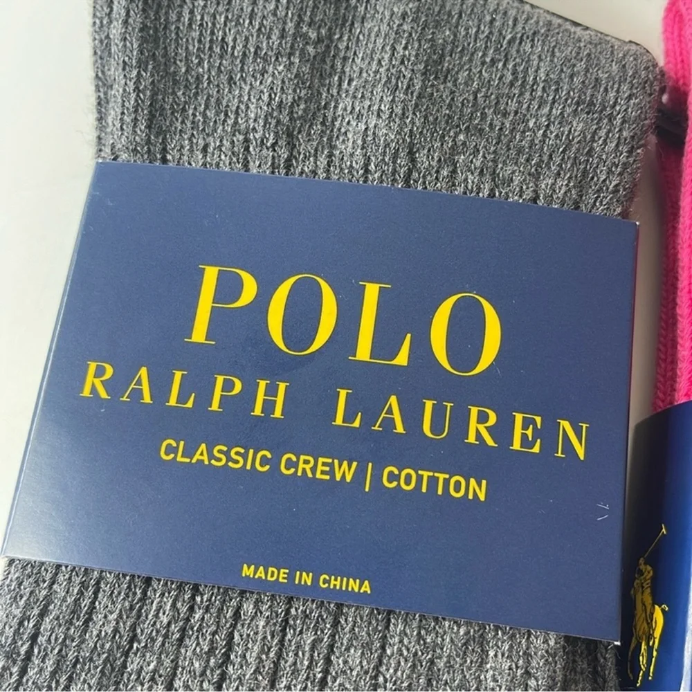 Polo Ralph Lauren Classic Cotton Crew Socks 4 Pairs Large